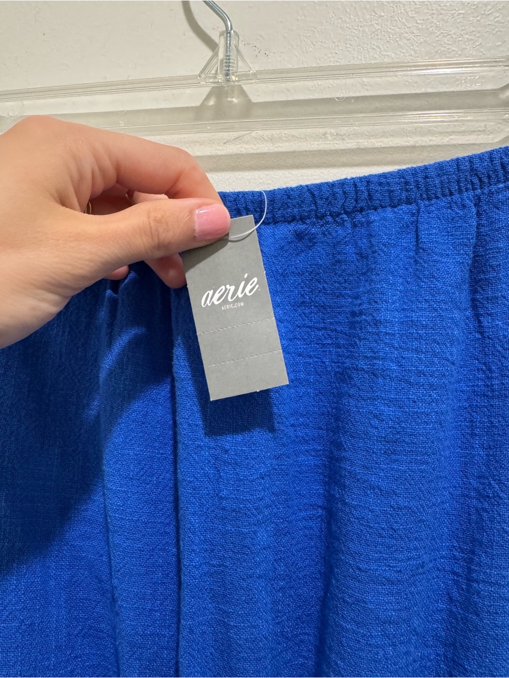 Aerie Strapless Wide Leg Jumpsuit Blue NWT Size XS - Picture 7 of 14